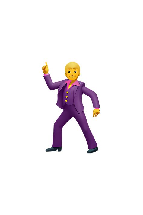 The 🕺 Man Dancing emoji depicts a male figure with his arms raised and one leg lifted, as if he is dancing. He is wearing a black suit with a white shirt and black shoes. The figure is facing forward and has a slight smile on his face. The emoji is typically used to represent dancing, celebration, or having a good time. Emoji Dancing, Dancing Emoji, Dance Emoji, Emoji Man, Platinum Pixie Cut, Emojis Iphone, Apple Emojis, Geometric Photography, Man Dancing