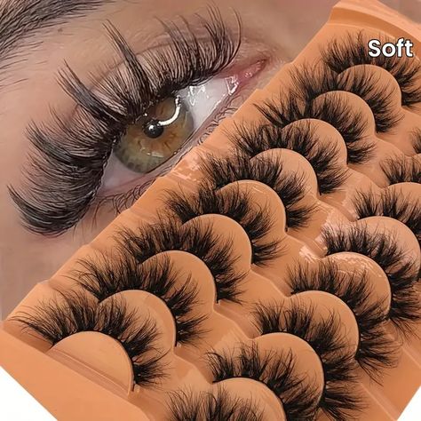 Eyelashes Makeup Soft Fluffy 3d False Eyelashes - Temu Eyelash Length, Lashes Thick, Gene False, Makeup Soft, Cat Eye Lash, Natural False Eyelashes, Thicker Eyelashes, Wispy Lashes, Dramatic Eyes