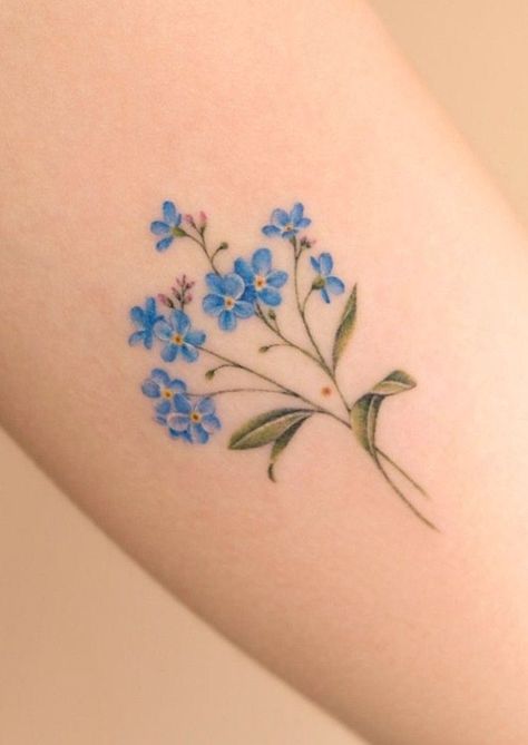 Forget Me Not Tattoo, Tiny Wrist Tattoos, Tattoos For Women Flowers, Wrist Tattoos For Women, Stylist Tattoos, Flowers Tattoo, Discreet Tattoos, Dainty Tattoos, Elegant Tattoos