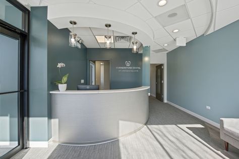 Dental Office Reception, Dental Office Design Receptions, Reception Room Design, Dental Reception, Medical Office Interior, Doctor Office Design, Dentist Office Design, Waiting Room Design, Office Reception Area