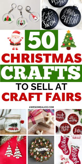 Looking for easy DIY crafts to make and sell at craft fairs or on Etsy? Discover 50 cheap craft ideas that are easy to sell at holiday bazaars and markets! Perfect for turning your creativity into profit, these creative projects are great for anyone looking to make and sell handmade items this holiday season. Easy Crafts To Sell At Craft Show, Easy Things For Kids To Make And Sell, Easy Craft Ideas To Sell, Diy Things To Sell Handmade, Epoxy Crafts To Sell, Craft Fair Ideas To Sell Handmade, Christmas Market Ideas To Sell, Cricuit Ideas Diy Projects To Sell, Christmas Craft Fair Ideas To Sell