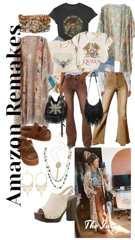 Just Classically Cassidy's Amazon Page Boho Western Winter Outfits, Bohemian 70s Fashion, Boho Relaxed Outfit, Fall Going Out Outfits 2024, Boho Amazon Outfits, Boho Outfits For Winter, Boho Western Style Outfits, Amazon Boho Clothes, Boho Chic Work Outfit