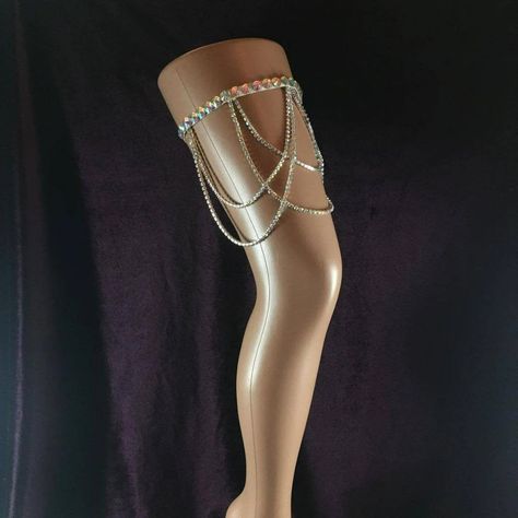 Leg Jewelry Body Chains, Thigh Chain Jewelry, Chain Garter, Thigh Jewelry, Leg Jewelry, Dancer Necklace, Thigh Garter, Thigh Chain, Leg Chain