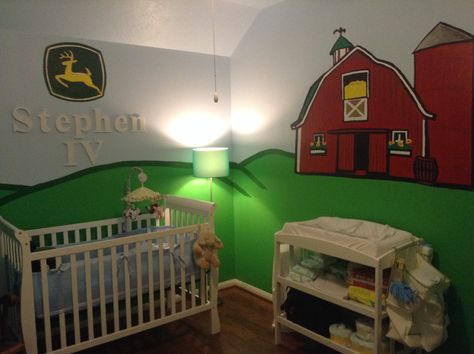 John Deere nursery. John Deere Boys Room, John Deere Nursery, John Deere Bedroom, John Deere Room, John Deere Baby, Yellow Nursery, Deer Baby, Extreme Makeover, Baby Nursery Furniture