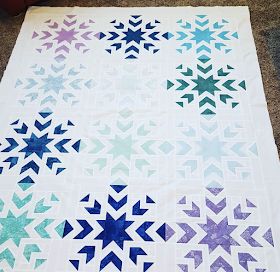 Woodberry Way: First Snow Finale! Christmas Quilted Table Runners, Snowflake Quilt Pattern, Winter Quilts Patterns, One Layer Cake, Starburst Quilt, Camille Roskelley, Scandinavian Christmas Trees, Dots Background, Snowflake Quilt