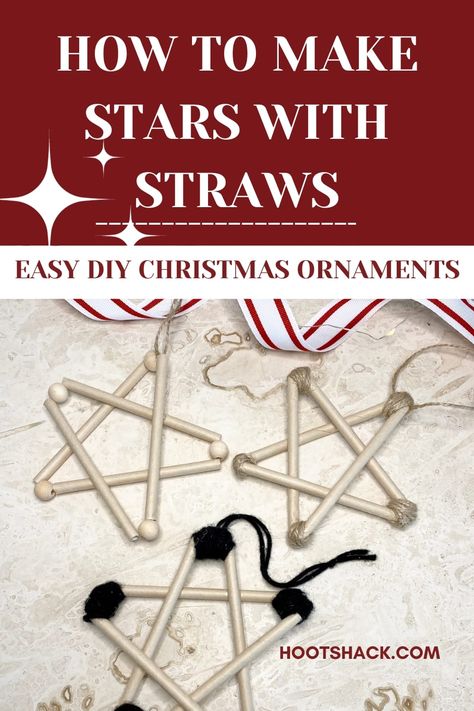 How To Make Stars Out of Straws : Easy Tutorial With Photos Straw Stars Diy Christmas Decorations, Straw Stars Diy, Christmas Star Crafts, Straw Stars, Star Crafts, Diy Straw, Diy Christmas Ornaments Easy, Stars Craft, Drink Straw