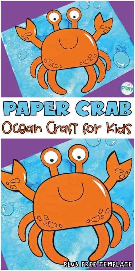 If you are looking for a fun craft for your kids to do this summer, then you have to try making your own paper crab! This craft is so easy to make but so fun. Plus, it will keep your kids entertained this summer! Use our free template for this simple kid's activity. Preschool Crab Activities, Paper Crab, Crab Craft, Kids Gratitude Journal, Ocean Craft, Ocean Theme Crafts, Crab Crafts, Gratitude Journal For Kids, Octopus Crafts