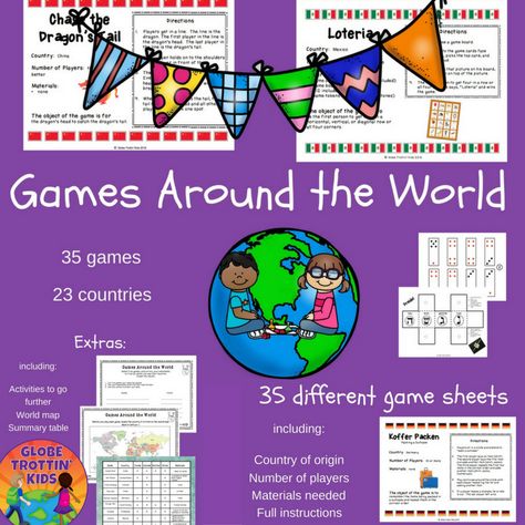 Country Games, Multicultural Night, Vbs Games, Games Around The World, Around The World Games, Play Printables, Kid Game, Around The World Theme, Pe Ideas