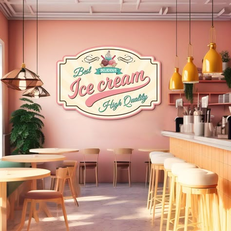 Find more items: https://www.etsy.com/shop/Oyshi?ref=seller-platform-mcnav Welcome to our delightful collection of Custom Ice Cream Signs, where every scoop brings a smile! Add a touch of sweetness to your space with our charming Ice Cream Welcome Sign, perfect for greeting guests to your ice cream parlor, cafe, or kitchen. Our Ice Cream Shop Sign is a must-have for any ice cream lover, capturing the whimsy and joy of indulging in everyone's favorite treat. Elevate your decor with our Retro Cafe Ice Cream Shop Sign Ideas, Coastal Ice Cream Shop, Small Ice Cream Shop Design, Ice Cream Store Design, Ice Cream Parlor Interior, Ice Cream Parlor Aesthetic, Ice Cream Shop Interior Design, Retro Ice Cream Shop, Ice Cream Shop Aesthetic