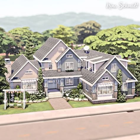 Sims 4 Houses Large Family, Medium Sims 4 House, The Sims4 House Download, Sims Big Family House, Large Sims 4 House, Mansion Floor Plan Sims, Sims4 Big Family House, Sims 4 Family House Ideas, Sims 4 Houses Gallery Id