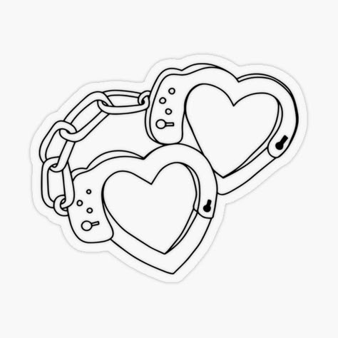 Love Heart Handcuffs in Black • Millions of unique designs by independent artists. Find your thing. Heart Shaped Handcuff Tattoo, Handcuff Tattoo For Women, Handcuffs Reference, Heart Handcuff Tattoo, Hand Cuffs Drawing, Love Heart Tattoo Designs, Handcuff Tattoo, Heart Handcuffs, Handcuffs Drawing