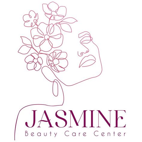 Jasmine Flower Logo Design, Beauty Center Logo, Flower Typography, Oriflame Beauty Products, Flower Logo Design, Cosmetic Logo, Beauty Center, Jasmine Flower, Salon Interior Design