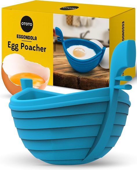 NEW!!! Eggondola Egg Poacher by OTOTO - Poached Egg Silicone Egg Cooker - Gondola Egg Silicone Poacher for Cooking Eggs - Kitchen Egg Cooker, Perfect Egg Maker - Egg Design Maker, Egg Kitchen Gadgets Unusual Kitchen Gadgets, Poaching Eggs, Egg Boats, Silicone Egg Poacher, Apartment Upgrades, Perfect Poached Eggs, Cooking Eggs, Egg Poacher, Egg Design