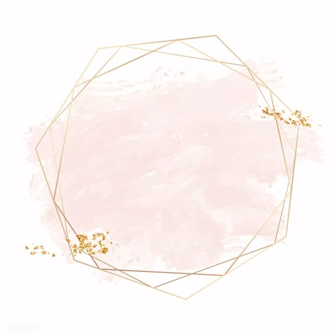 Gold geometric frame on a pink brushstroke background vector | free image by rawpixel.com / Adj / marinemynt Logo Fotografia, Pink And Gold Background, Gold Circle Frames, Pink Glitter Background, Floral Logo Design, Frame Logo, Logo Floral, Instagram Background, Geometric Frame