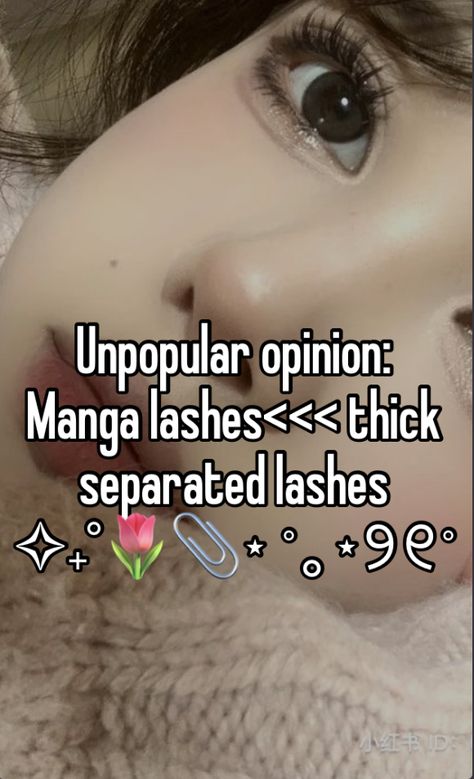 What i mean by thick seperated lashes it looks like you have alot of lashes and they look thick, not clumpy, stuck together, etc. <3 Clumpy Lashes, Stuck Together, Whisper Girlies, Lash Clusters, Unpopular Opinion, How I Feel, Like You, Lashes, I Am Awesome