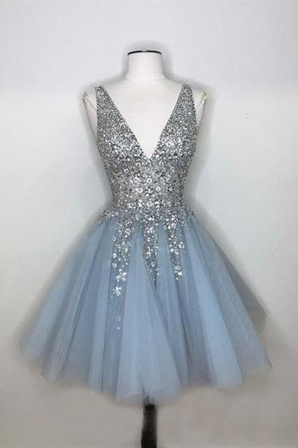 21fe5b8ba755eeaece7a450849876228desc46761804ri Blue Homecoming Dress, Sequin Short Dress, Sequin Short, Tulle Homecoming Dress, Light Sky Blue, Blue Homecoming Dresses, 파티 드레스, Light Blue Shorts, Short Homecoming Dress