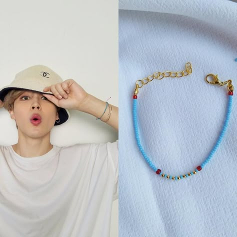 Kpop Bracelet, Bts Jewelry, Jewelry Kpop, Bts Bracelet, Bts Park Jimin, Pop Jewelry, Indie Jewelry, Bead Charms Diy, Beaded Necklace Diy