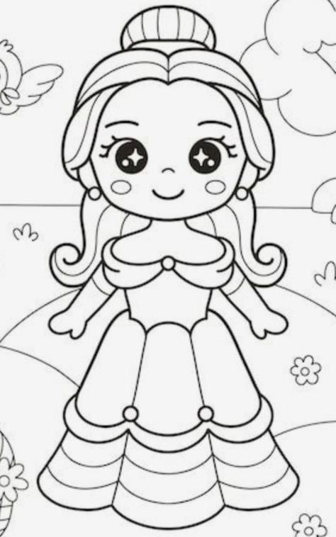 Princess Outline Drawing, Easy Nature Drawings, Eid Mubarak Wallpaper, Free Coloring Pages For Kids, Easy Drawings For Kids, Learning Graphic Design, Easy Coloring Pages, Nature Drawing, Outline Drawings