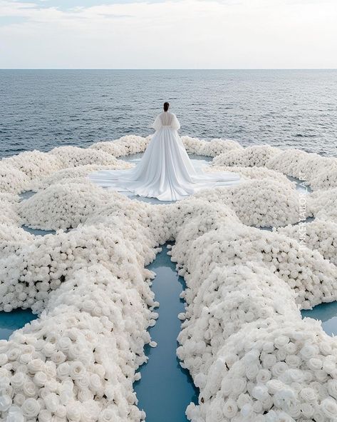 A work of ART ❤️! ✨ Picture this: a floating wedding, where the ocean becomes an aisle, and love sails gracefully into… | Instagram Ocean View Wedding, Oceanfront Wedding, Aqua Wedding, Ocean Wedding, Dream Wedding Decorations, Wedding Backdrop Design, Water Wedding, Wedding Couple Photos, Wedding Design Decoration