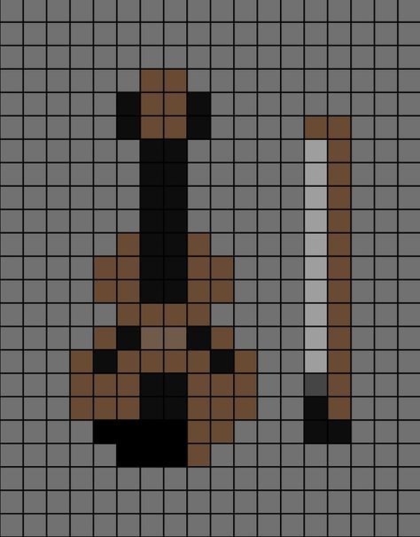 A small pixel art template of a brown violin with its bow to the side. Violin Cross Stitch Pattern, Violin Perler Beads, Violin Cross Stitch, Bow Pixel Art, Music Pixel Art, Drawings On Lined Paper, Miniature Embroidery, Violin Bow, Plastic Canvas Coasters