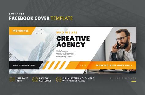 Professional Business Facebook Cover Template AI, EPS. Size 851x315 Pixel Business Facebook Cover, Creative Facebook Cover, Facebook Cover Design, Facebook Cover Template, Minimalist Wallpaper, Cover Template, Corporate Business, Seo Marketing, Creative Agency