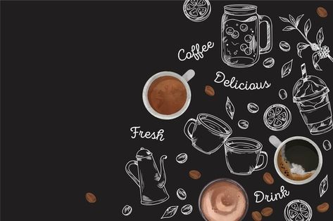 Best Wallpapers For Laptop, Restaurant Mural, Food Background Wallpapers, Modern Mural, Coffee Spoons, Street Painting, Coffee Wallpaper, Cute Laptop Wallpaper, Coffee Bar Home