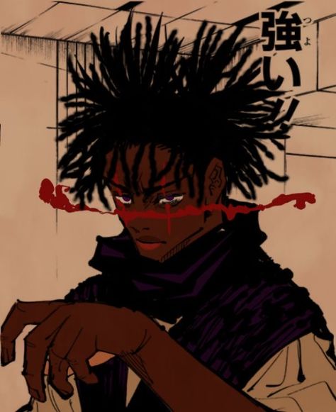 Black Mode, Black Anime Guy, Connie Springer, Jujutsu Kaisen Anime, Anime Jujutsu Kaisen, Black Cartoon Characters, Swag Cartoon, Black Characters, Black Anime Characters