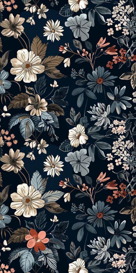 Aesthetic Iphone Wallpaper Classy, Wallpapers Floral, Cute Flower Wallpaper Iphone, Iphone Wallpaper Dark Academia, Winter Floral Wallpaper Iphone, Wallpaper Patterns Aesthetic, Dark Pattern, Dark Phone Wallpaper, Winter Flowers Wallpaper