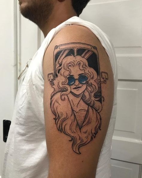 Penny Lane Almost Famous tattoo Almost Famous Tattoo, Penny Lane Almost Famous, Fandom Tattoos, Famous Tattoos, Big Curly Hair, Time Tattoos, Penny Lane, Almost Famous, Body Mods