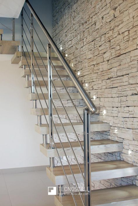 Stainless Steel Stair Railing, Steel Stairs Design, Stainless Steel Staircase, Cantilever Stairs, Stainless Steel Railing, Stair Railing Design, Steel Stairs, Garage Door Design, Steel Railing