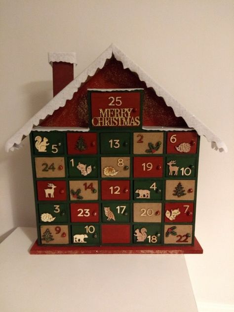 Christmas Wooden Advent Calendar, Hobby Craft Advent Calendar, Painted Advent Calendar Ideas, Wooden Advent Calendar Ideas Diy, Diy Wooden Advent Calendar, Advent Calenders Diy, Wooden Advent Calendar Ideas, Yule Festivities, Christmas Calendar Countdown