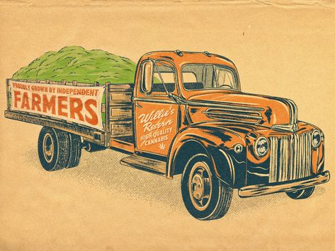 Produce Truck by Isaac LeFever on Dribbble Illustration Guide, Truck Illustration, Raster Image, Illustration Ideas, Truck Design, Get Creative, Cool Trucks, Pickup Trucks, Monster Trucks