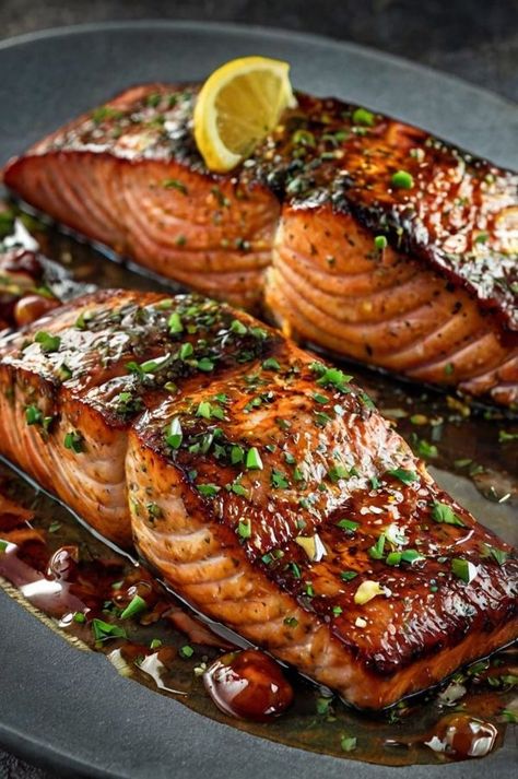 Salmon Steak Recipes, Gourmet Food Plating, Butter Salmon, Healthiest Seafood, Food Crush, Salmon Dishes, Food Goals, Food Platters, Fish Dishes