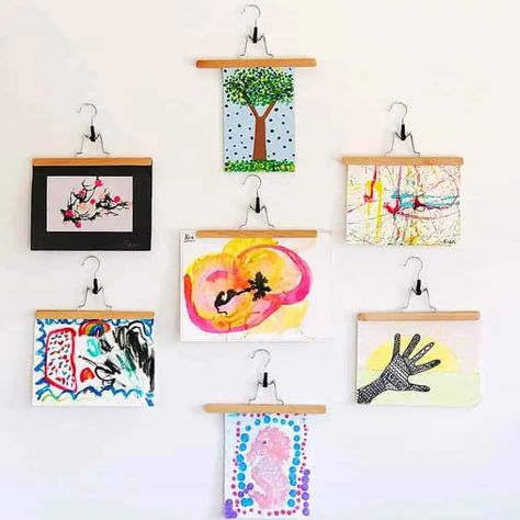 7 Clever (and Easy!) Ways to Display Kids' Art | Kate Decorates Displaying Kids Artwork, Kids Art Galleries, Art Display Kids, Kids Artwork, Artwork Display, How To Set Up, Childrens Art, Kids Playroom, Art Display