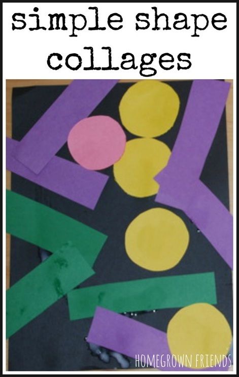 simple shape collages from Homegrown Friends Preschool Shapes, Teacch Tasks, Teaching Games, Shapes Lessons, Toddler Math, Shape Activities, Storytime Crafts, Simple Songs, Teaching Themes