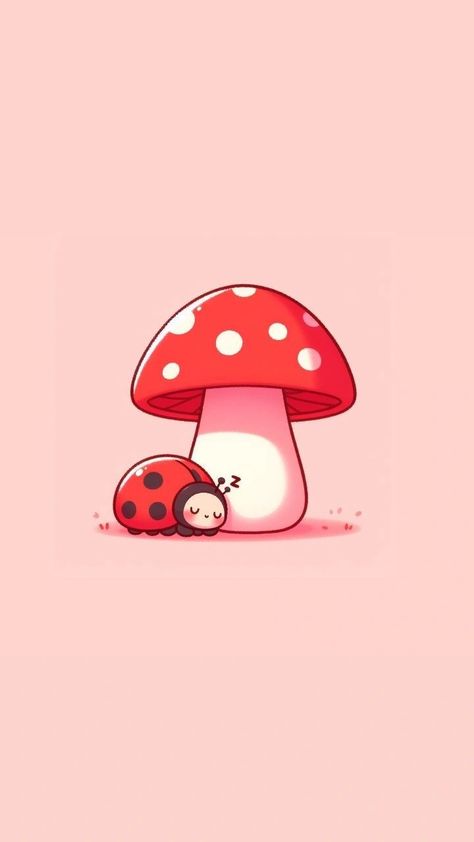 3d Wallpaper Cute, Aesthetic Profile Picture Cartoon Soft, Mushroom Wallpaper, Illustration Art Kids, Cute Mobile Wallpapers, Ladybug Wallpaper, Soft Wallpaper, Iphone Wallpaper Quotes Love, Cute Simple Wallpapers