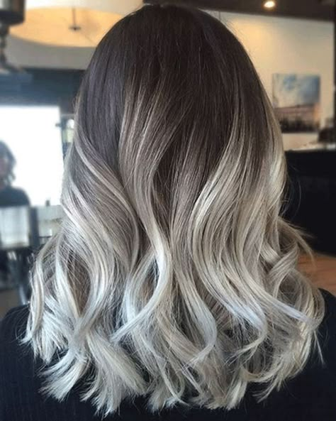 Ash Balayage  - http://ELLEUK.com Blond Cenușiu, Balayage Hair Grey, Ash Grey Hair, Ash Balayage, Ash Blonde Ombre, Ash Blonde Hair Colour, Ash Blonde Balayage, Ash Hair Color, Spring Hair