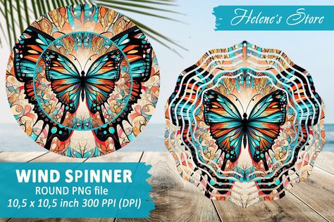 Butterfly Summer Wind Spinner Sublimation Wind Spinner Ideas, Sublimation Wind Spinner, International Dot Day, Summer Wind, Dot Day, Sublimation Blanks, Wind Spinners, Watercolor Clipart, Cut And Color