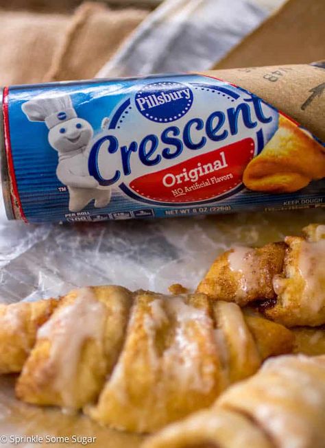 Cinnamon Roll Crescents - Sprinkle Some Sugar Cinnamon Rolls Out Of Crescent Rolls, Easy Breakfast Rolls Simple, Crossiant Cinnamon Roll, Pilsbury Cinammon Rolls Casserole, Cinnamon Rolls Crescent Dough, Cinnamon Croissant Rolls, Cinnamon Crescent Rolls Easy, Cinnamon Rolls From Crescent Rolls, Cinnamon Rolls Made With Crescent Rolls