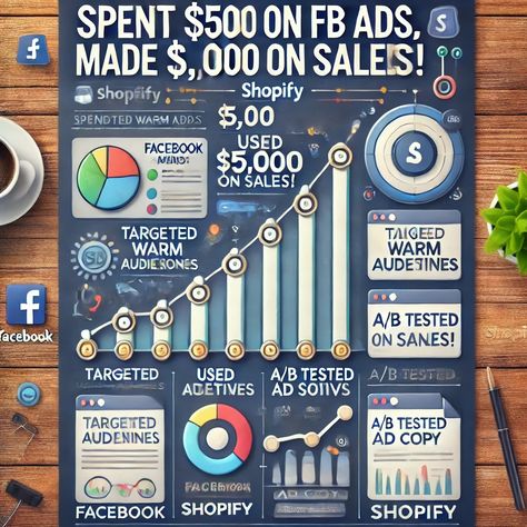 Want to scale your Shopify store with Facebook Ads? I spent just $500 on ads and made $5,000 in sales! 📈 The secret? Targeted warm audiences, A/B testing, and a data-driven strategy. If you're looking to boost your online sales, this is the way! 💰🔥 #FacebookAds #EcommerceMarketing #ShopifySuccess #DigitalMarketing #OnlineBusiness Marketing Hacks, Ad Copy, Fb Ads, Ecommerce Marketing, Shopify Store, Facebook Ads, Data Driven, Online Sales, E Commerce