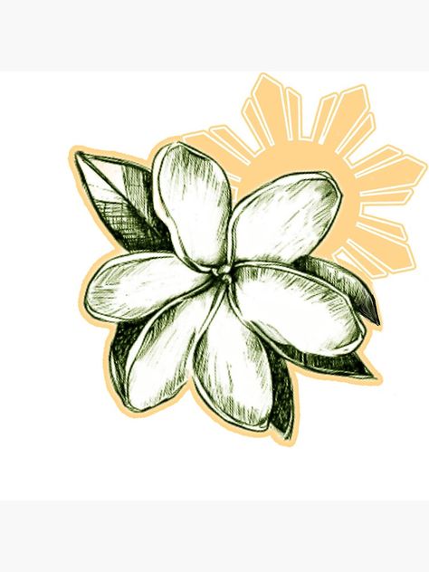 "Sampaguita Filipino Flower" Art Print for Sale by AteAndApe Filipino Logo Design, Filipino Art Aesthetic, Filipino Art Paintings, Sampaguita Drawing, Filipino Flower, Sampaguita Flower Tattoo, Philippines Drawing, Sampaguita Flower, Filipino Design