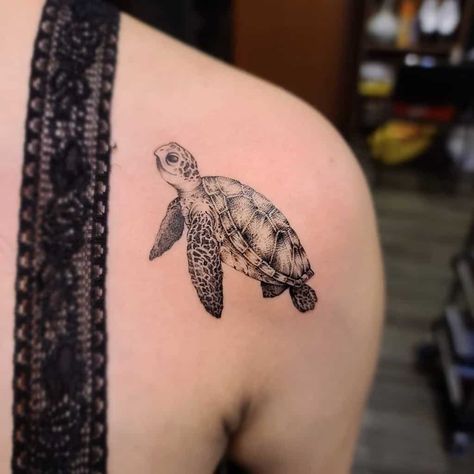 Cute Turtle Tattoo, Turtle Tattoo Ideas, Small Turtle Tattoo, Tortoise Tattoo, Turtle Tattoos, Sea Turtle Tattoo, Turtle Tattoo Designs, Small Turtle, Ankle Tattoos For Women