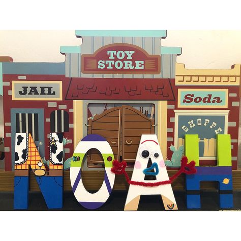 Toy Story Library Theme, Toy Story Letters, Toy Story Letter Blocks, Toy Story Name Letters, Toy Story Name Sign, Toy Story Letters Alphabet, Toy Story Painted Letters, Toy Story Nursery, Toy Story Room