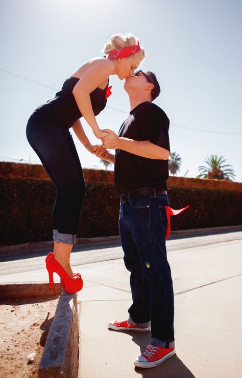 Rockabilly pinup engagement photos Pinup Engagement Photos, 50s Photoshoot, Rockabilly Couple, Couples Photoshoot, Engagement Pictures, Engagement Shoots, Pin Up, Engagement Photos, Our Wedding