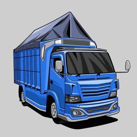 Vektor Truk Canter, Truk Canter, Truck Transportation, Truk Besar, Racing Design, Flat Vector, Vector Design, Vector Art, Transportation