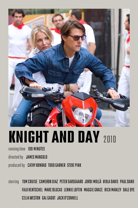 Knight And Day Movie, Cameron Diaz Movies, Knight And Day, Polaroid Movie Poster, Action Movie Poster, 2010s Nostalgia, Movie Guide, Movie Poster Wall, Chick Flicks