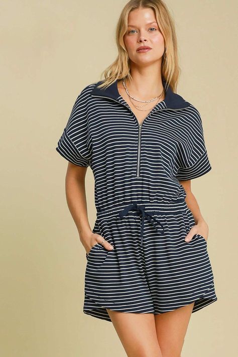 ec296cc4-bd7b-4ba3-89b4-99b3ae399d61-Max Romper Plus Size, Jumpsuits Outfit, Romper Designs, Plus Size Jumpsuits, Wardrobe Goals, Coastal Charm, Casual Rompers, Striped Rompers, One Piece Outfit