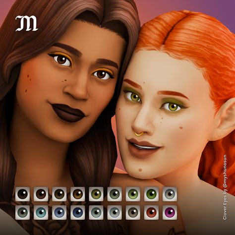 Clover Eyes - Maxis Match eyes (default and non-default) | myshunosun Maxis Match Eyes, Eyes Sims 4 Cc, Sims 4 Cc Eyes, My Sims, Sims 4 Game Mods, Luxury Hats, Sims 4 Mm, Sims 4 Characters, Sims 4 Cc Packs