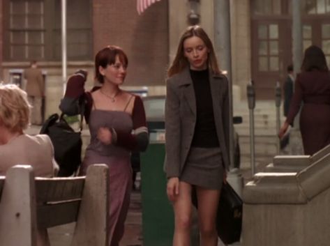 45 Times "Ally McBeal" Made Dressing for the Office Look Fun Pastel Skirt, Ally Mcbeal, Brown Suit, Professional Outfits Women, Blue Mini Skirt, Pastel Outfit, Office Outfits Women, Deep Winter, Legally Blonde