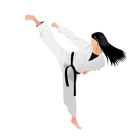 Karate Illustration, Karate Images, Karate Art, Karate Stickers, Women Karate, Karate Kick, Karate Martial Arts, Baby Kicking, Karate Girl